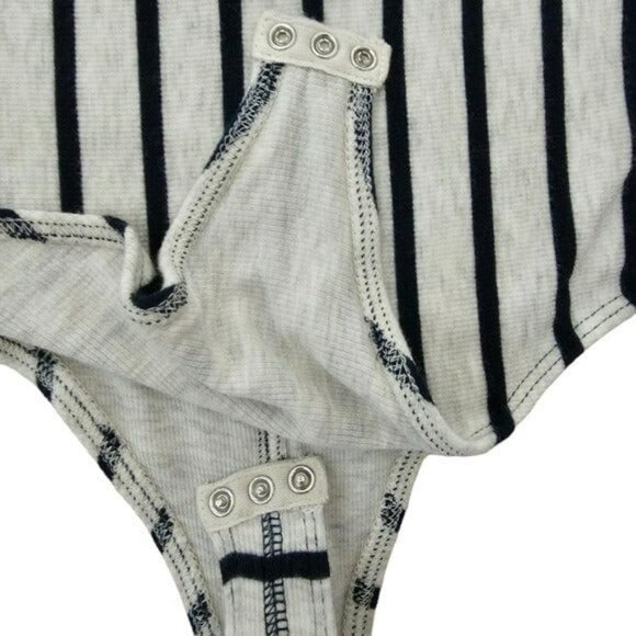 ATM Anthony Thomas Melillo Striped Modal Bodysuit in Large - Picture 3 of 7